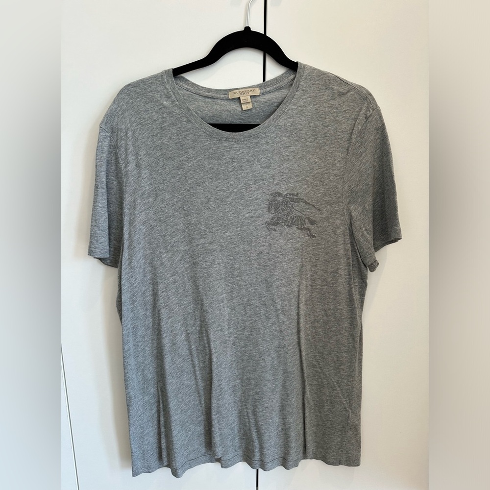 Burberry Logo Printed Grey T-Shirt size Large